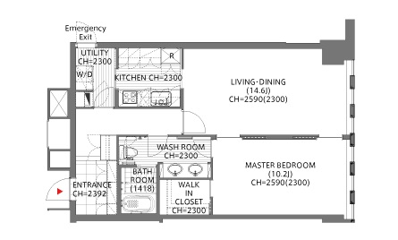 1LDKの間取りの画像